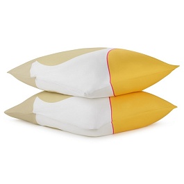 Набор из двух наволочек 70 x 70 см Tkano Freak fruit из сатина с авторским принтом горчичный