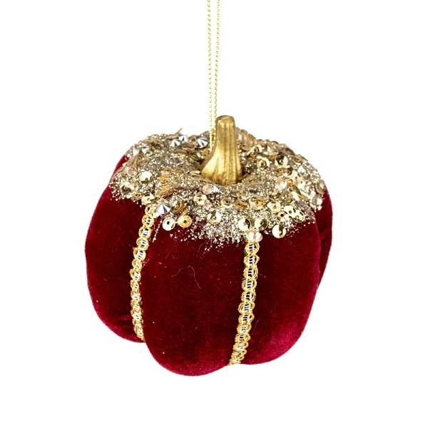 Украшение подвесное Тыква 8 см Азалия красное