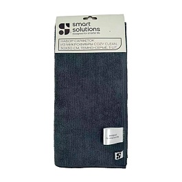 Набор салфеток из микрофибры 30 х 30 см Smart Solutions Cozy Clean темно-серые 3 шт