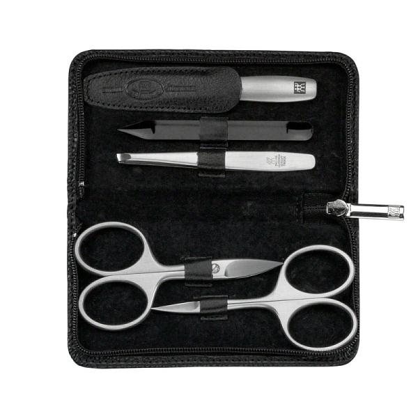 Набор маникюрный в кожаном футляре 5 предметов Zwilling Twinox черный