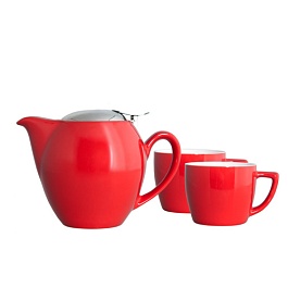 Набор чайный "Киото" (чайник 600мл + 2 кружки 180мл) красный