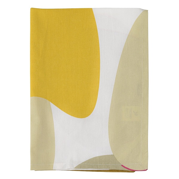 Полотенце кухонное 70 x 50 см Tkano Freak fruit из хлопка с авторским принтом горчичный