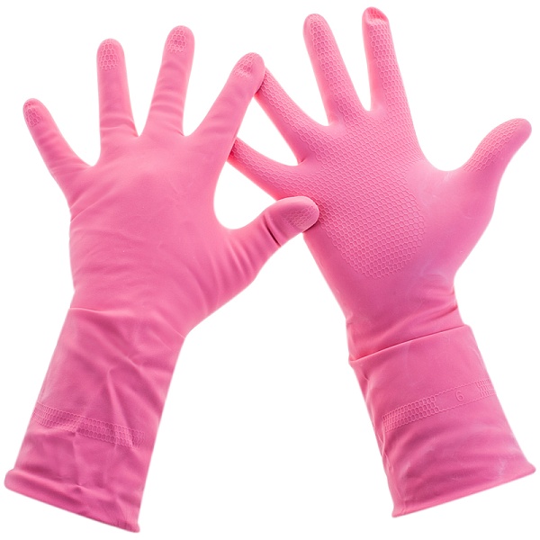 Перчатки латексные Paclan Practi Comfort S розовый