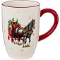 Кружка 520 мл Лошадь, белый/красный