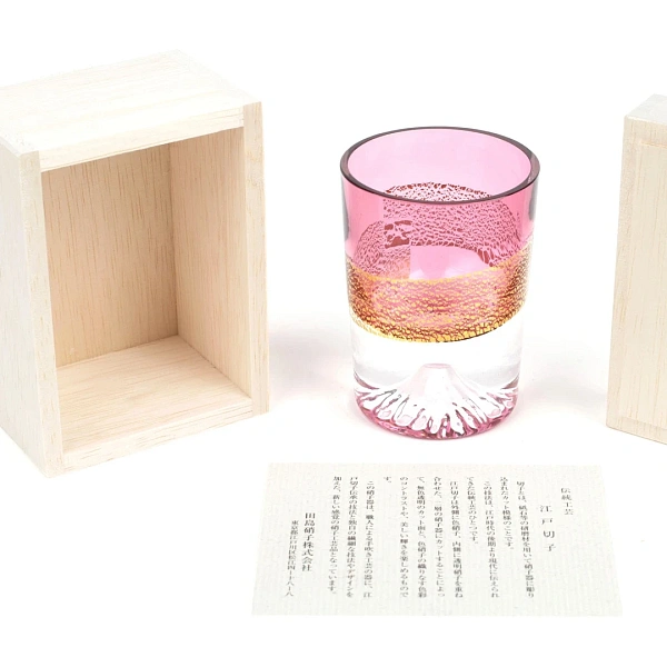 Рюмка Фудзи Gold Leaf Fuli Chilled Sake Shot Glass Pink 85 мл