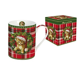 Кружка 300 мл. "Новогодний котенок"