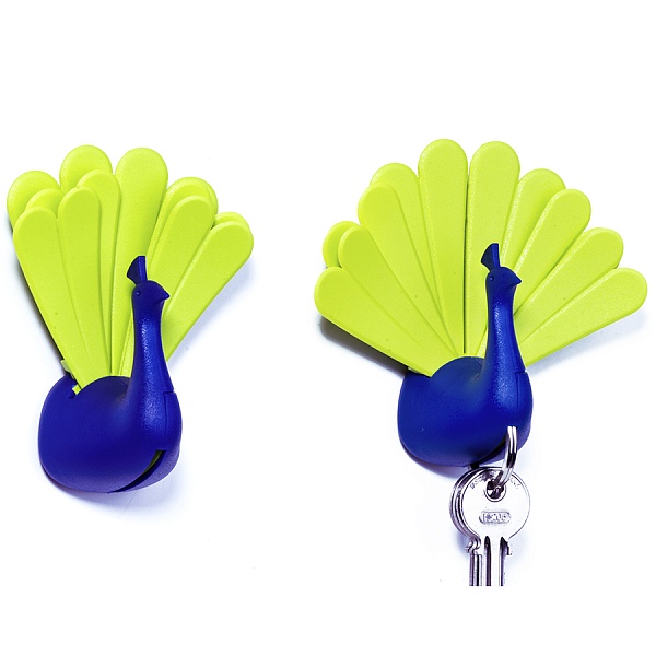 Ключница Qualy Peacock синий-зелёный