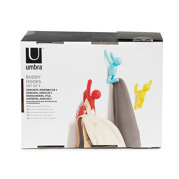 Вешалки-крючки Umbra Buddy 3 шт разноцветные яркие