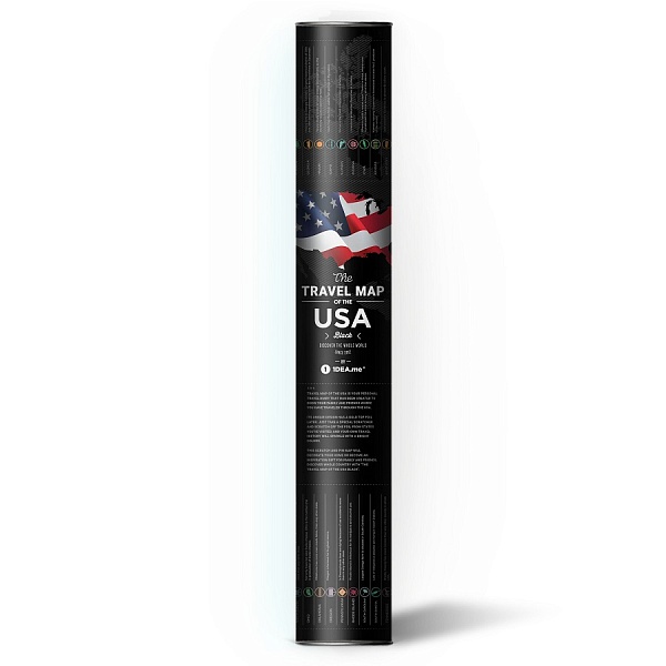 Карта Travel Map USA black