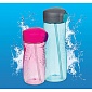 630 Бутылка для воды с трубочкой тритан 800мл голубая