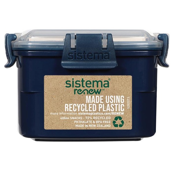 Ланч-бокс двухуровневый 400 мл Sistema Renew синий