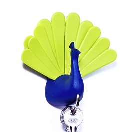 Ключница Qualy Peacock синий-зелёный