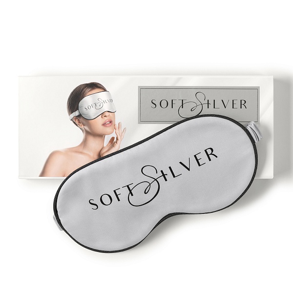 Маска для сна Soft Silver 23 х 10 см, благородное серебро