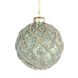 Украшение подвесное шар стеклянный 8 см DecoLine светло-зелёный