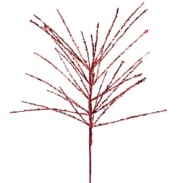 Ветка с глиттером 73 см Азалия красная