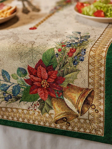 Дорожка 44 х 140 см Le Gobelin Елочные украшения зеленая