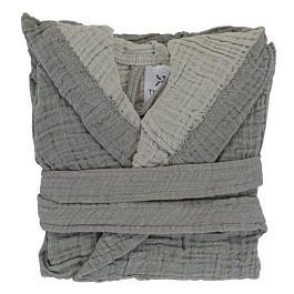 Халат из жатого хлопка 3-4 Y Tkano Essential серый