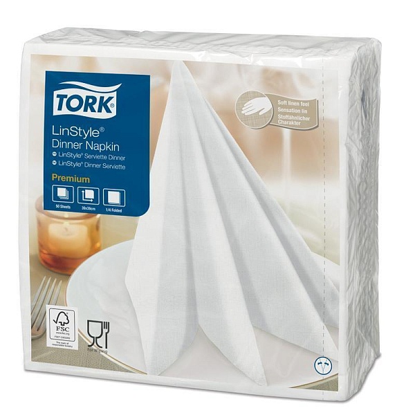 Салфетки бумажные Tork LinStyle Premium 50 шт белый