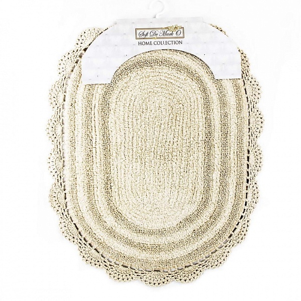 PAMELLA (беж) Коврик для ванной кружевной 60х100см