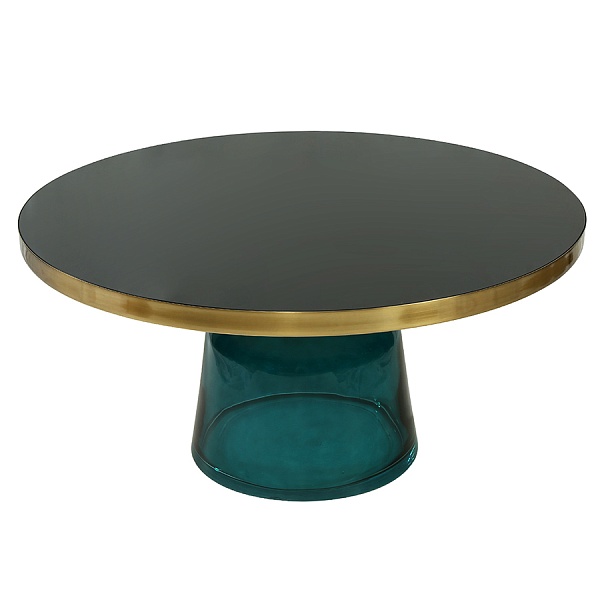 Столик кофейный odd, D75 см, черный/голубой