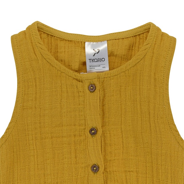 Боди из хлопкового муслина 12-18 M Tkano Essential горчичный
