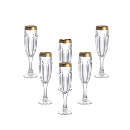 Набор фужеров для шампанского 6 шт. 150 мл Bohemia Gold  Safari