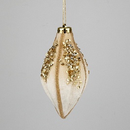 Украшение подвесное Луковица 8 х 8 x 14 см Азалия кремовое