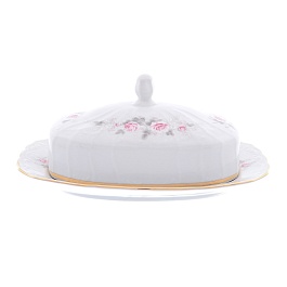 Маслёнка 250 мл Bernadotte Серая роза золото