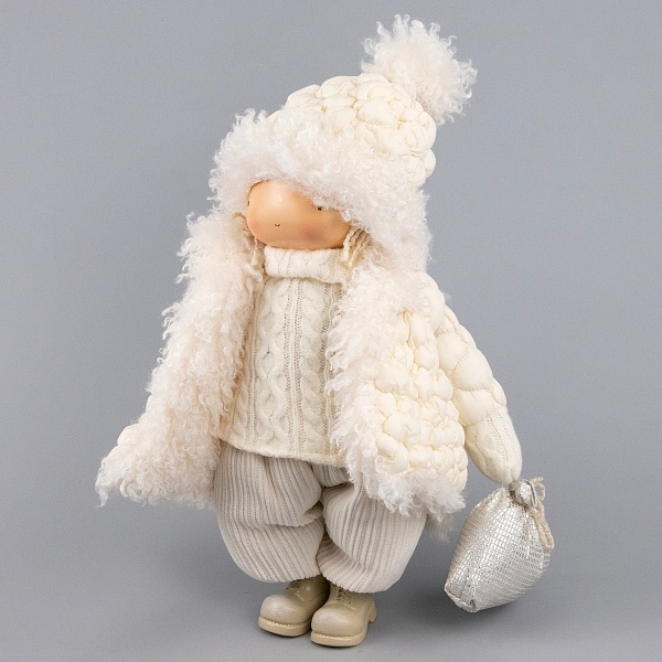 Сувенир Мальчик в куртке 31 х 19 x 42 см Азалия кремовый