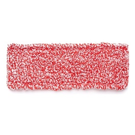 Насадка д/швабры плоская микрофибра красный/белый 40см