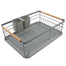 Сушилка для посуды granli, 43x30,5x14 см, серая