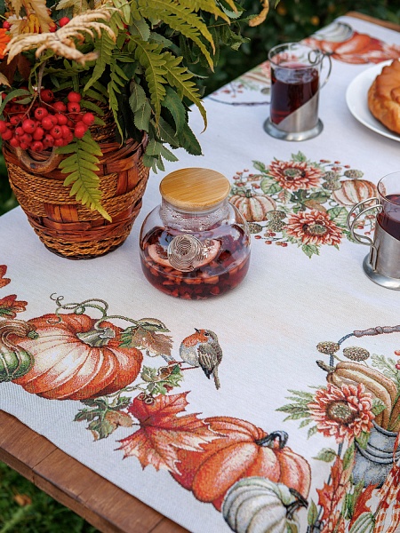 Салфетка 24 см Le Gobelin Тыквы Птичка