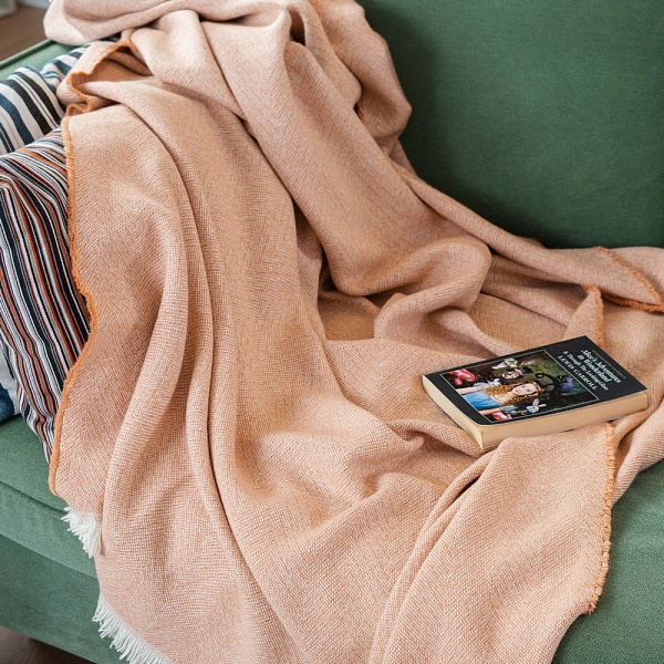 Плед 140 x 190 см Coloristica Malaga персиковый