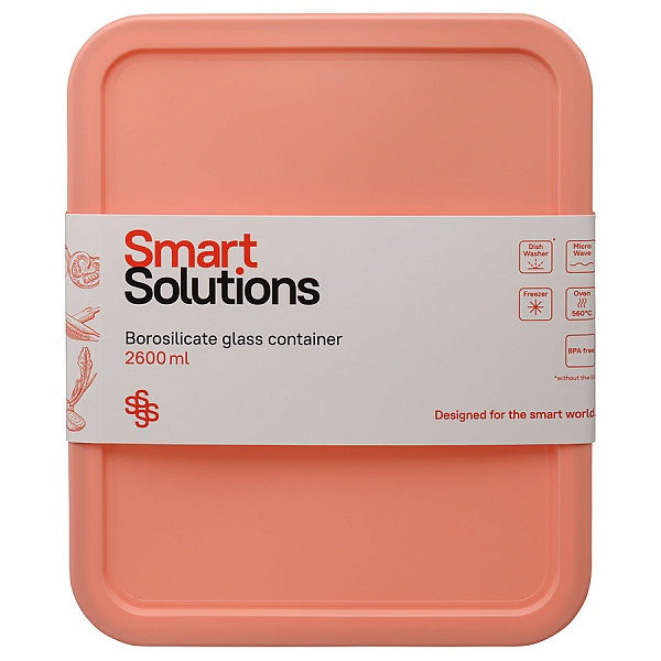 Контейнер стеклянный 2,6 л Smart Solutions розовый