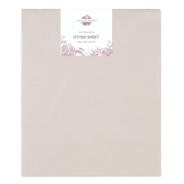 Простыня на резинке 180 х 200 см Melograno Taupe