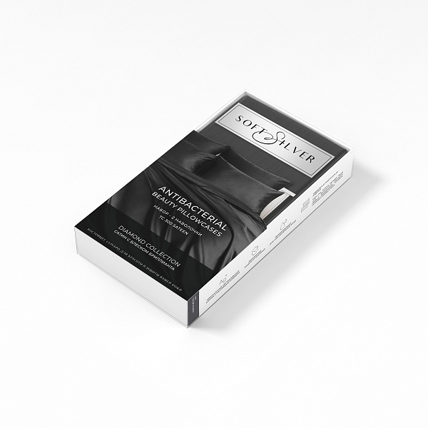 Набор наволочек 70 х 70 см 2 шт Soft Silver, серый космос