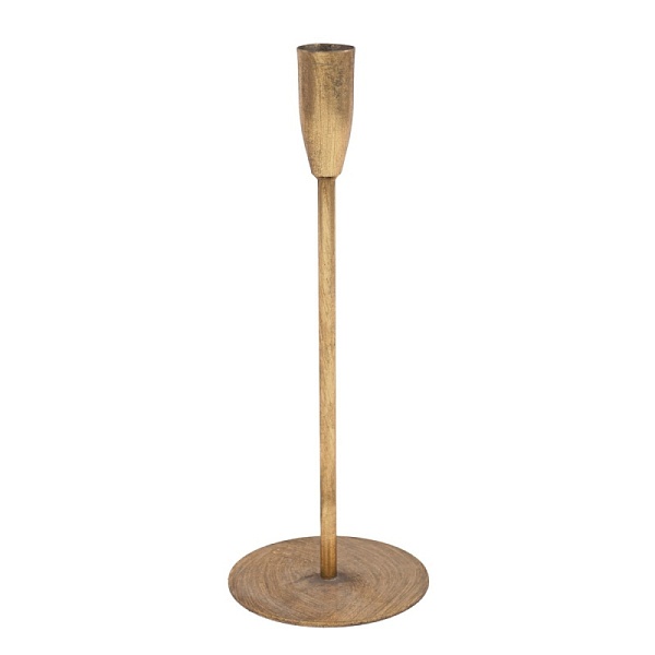 Подсвечник металлический 26 см Азалия золотой