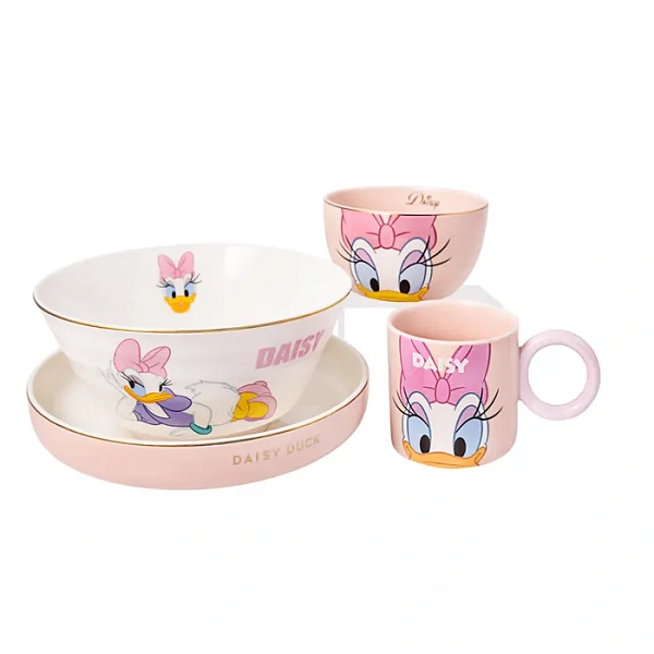 Набор посуды  Дейзи Дак, розовый/белый