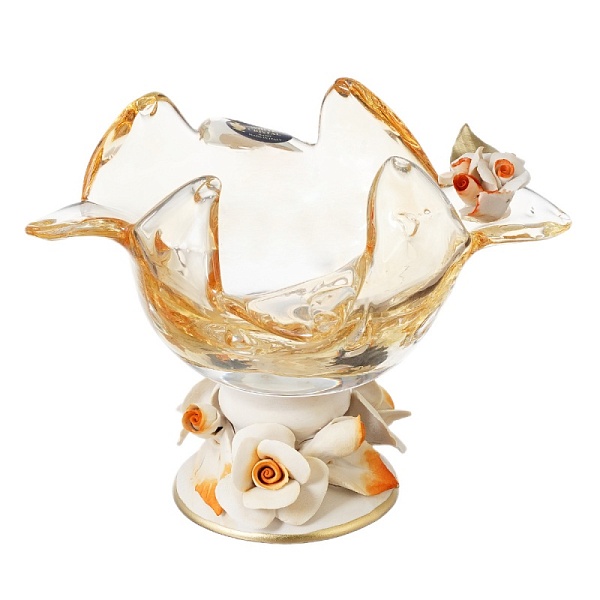 Конфетница White Cristal Янтарь малая