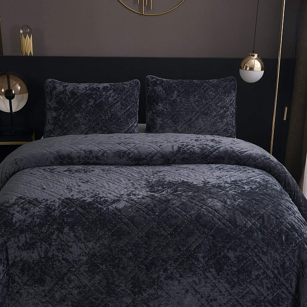 Комплект покрывало и наволочки 240 х 260 см Sofi de Marko Селена антрацит