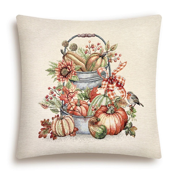 Подушка 45 x 45 см Le Gobelin Тыквы и подсолнухи Этажерка