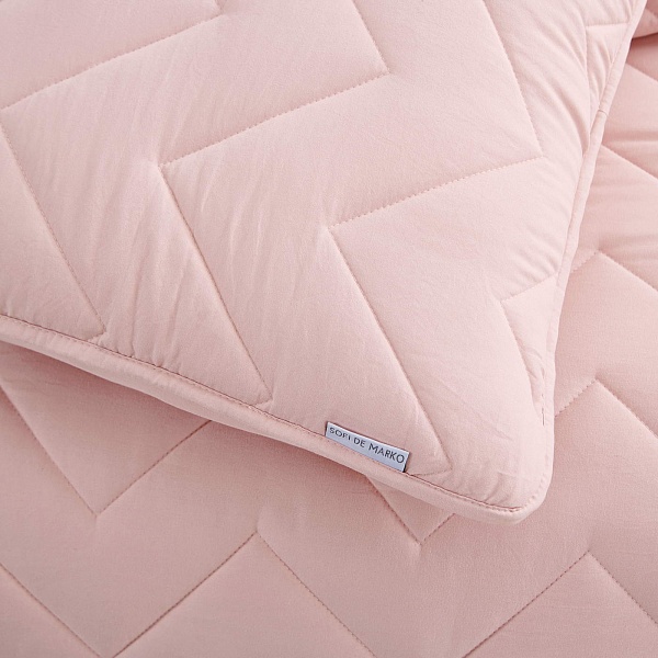 Комплект покрывало и наволочки 230 х 250 см Sofi de Marko Робби пепельно-розовый