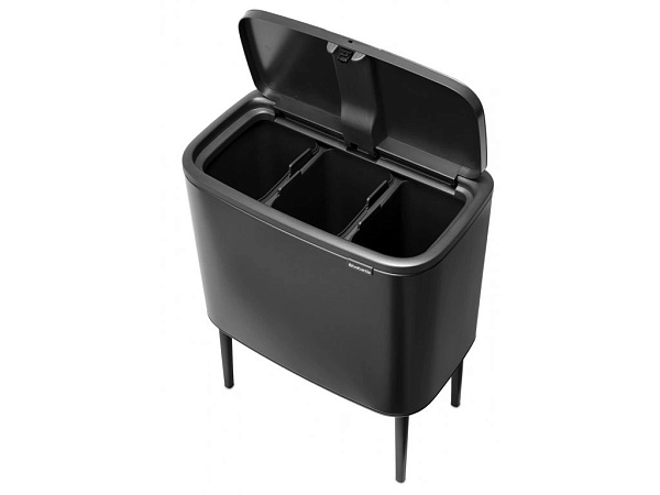 Мусорный бак 3 x 11 л Brabantia Bo Touch Bin тёмно-серый