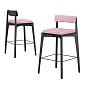 Стул полубарный aska, рогожка, черный/розовый