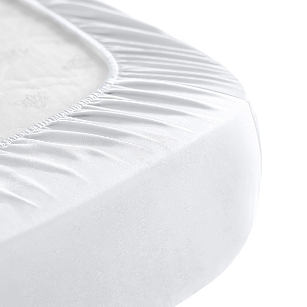 Простыня на резинке 180х200х25 см Soft Silver, альпийский снег