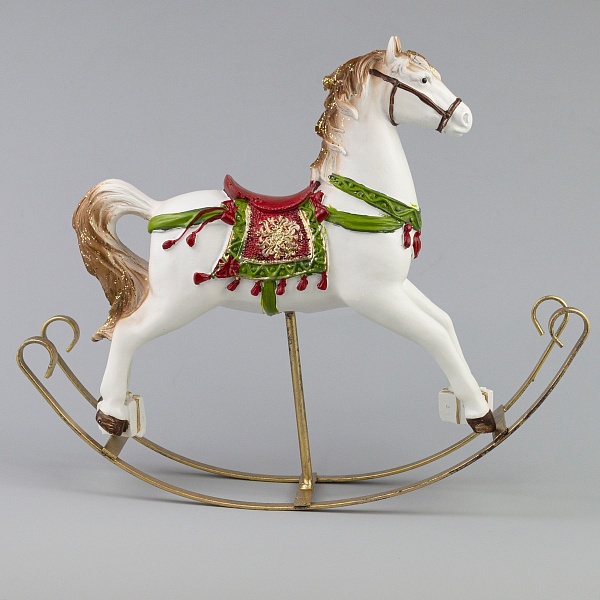 Сувенир Лошадка 25 x 7 x 23 см Азалия белый/красный