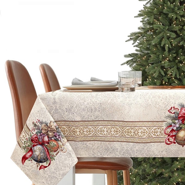 Скатерть 140 х 260 см Le Gobelin Золотой шар золото