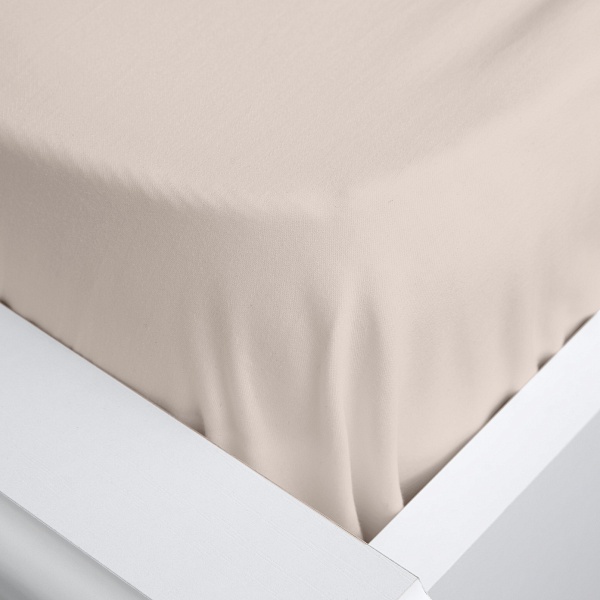 Простыня на резинке 160х200х25 см Soft Silver, песчаный берег