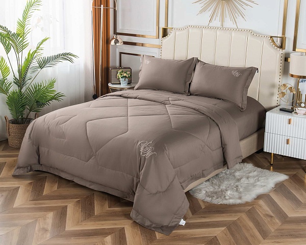 Комплект постельного белья семейный Sofi de Marko Нельсон №8 коричневый