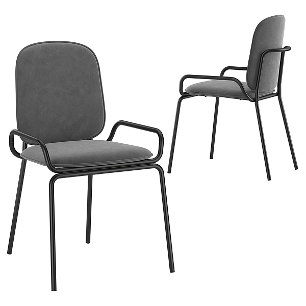 Набор стульев Latitude Ror Double Frame 2 шт велюр чёрный-серый